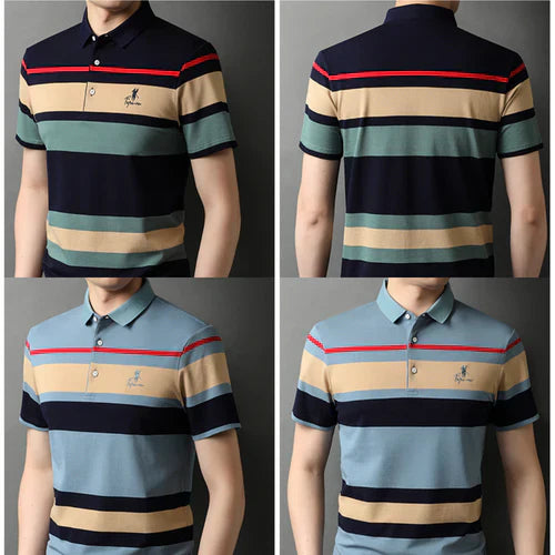 Camisa Polo Listrada NAVY - Loja Arantes